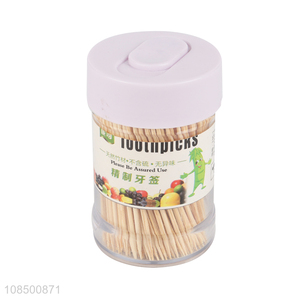 New products 300pcs natural bamboo toothpicks with plastic storage box