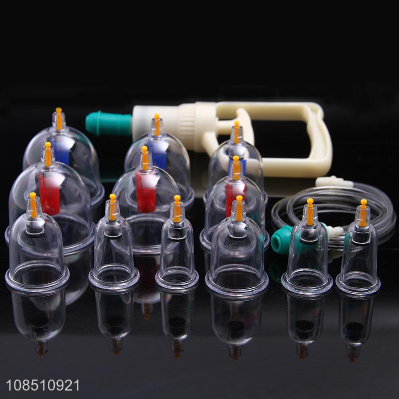 Superior quality 12 cups Chinese cupping therapy set vacuum cupping set