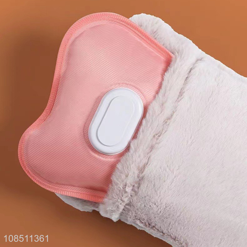 Wholesale rechargeable electric hot water bag with cute soft plush cover