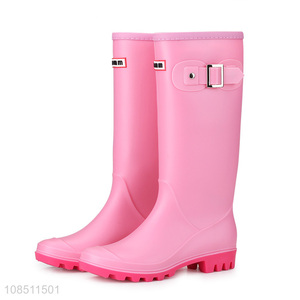 China wholesale women pvc waterproof wellies gumboots rain boots