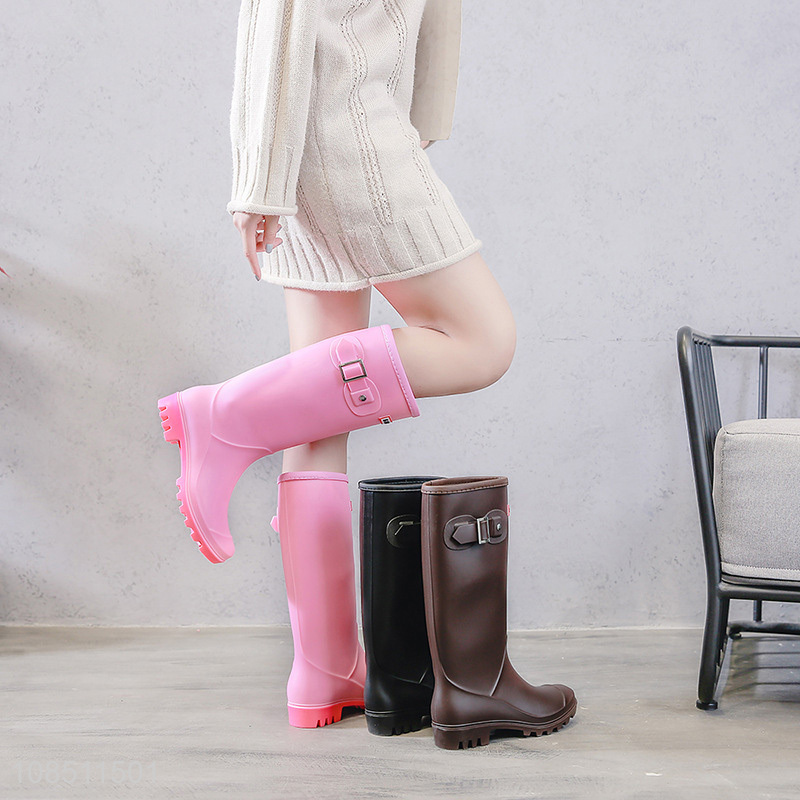 China wholesale women pvc waterproof wellies gumboots rain boots