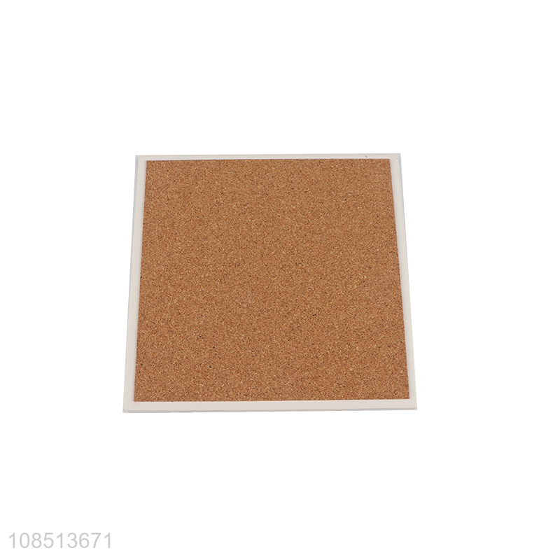 High quality reusable cork back ceramic coasters, gift for housewarming