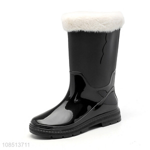 Hot products multicolor winter warm women waterproof rain boots