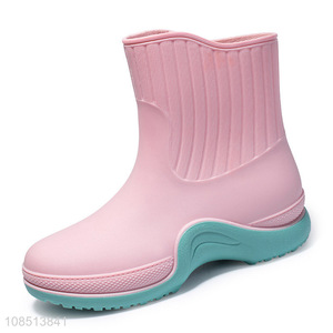 Good quality keep warm waterproof pvc women ladies rain boots for sale