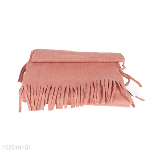 Wholesale winter women's scarf solid color acrylic fiber scarf