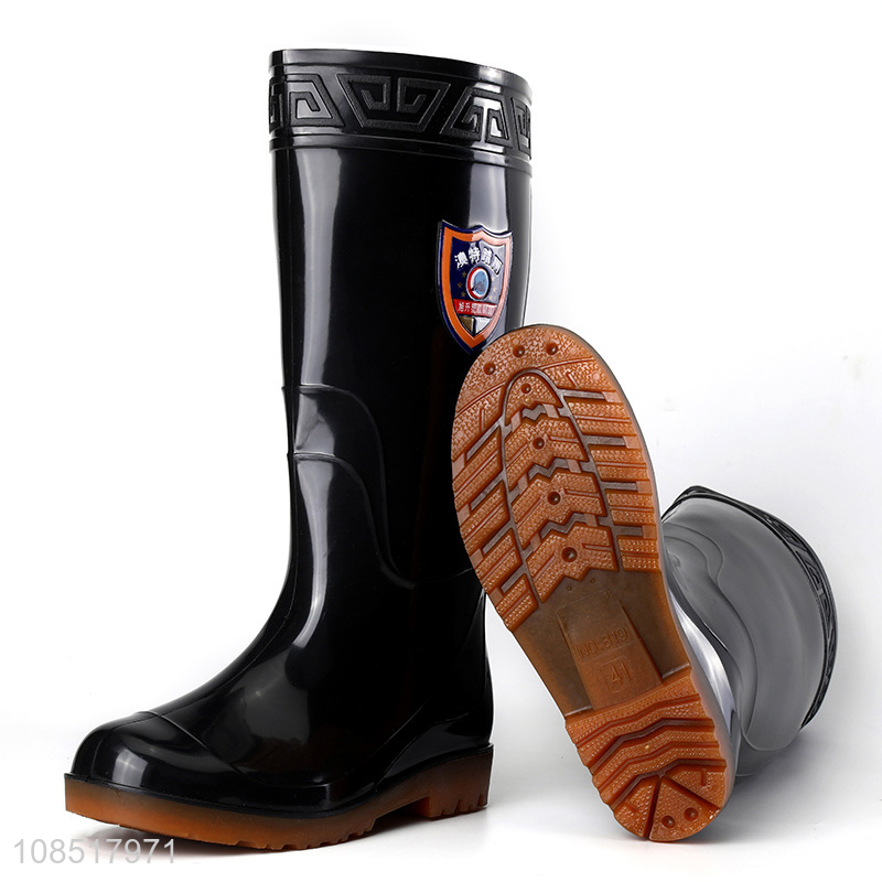 Best price waterproof men non-slip long tube rain boots for sale
