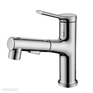 Factory price stainless steel bathroom sink faucet with pull down sprayer