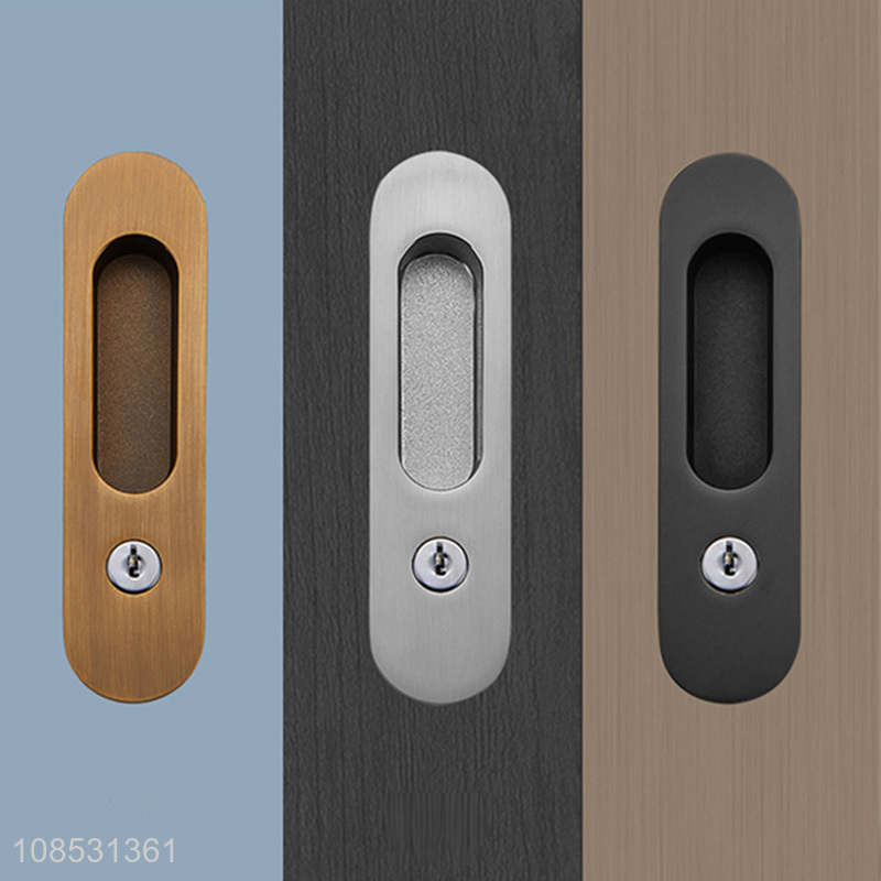 High quality zinc allooy sliding door lock invisible bedroom door handle knob