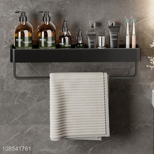 Low price wall-mounted towel rack perforation-free bathroom shelving