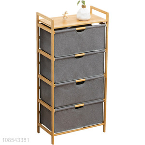 High quality multipurpose drawer design bamboo storage shelves for bedroom