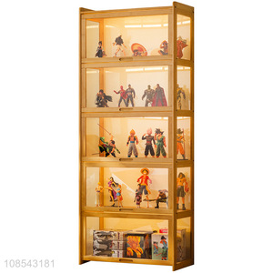Wholesale acrylic bamboo display stand for lego, figurines and makeup