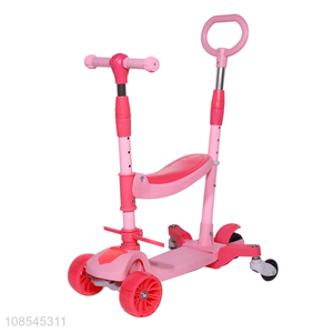 Popular products pink children outdoor scooter with folding seat