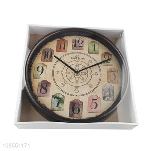 Factory supply vintage wall clock mute quartz clock for sale