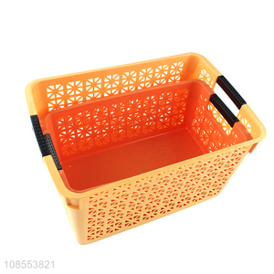 Hot selling multipurpose plastic storage basket with handles for kitchen
