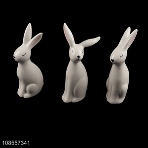 Factory supply Easter <em>decoration</em> ceramic rabbit ornaments