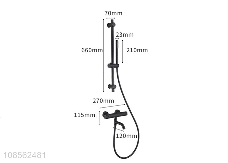 Hot selling electroplated black thermostatic shower set