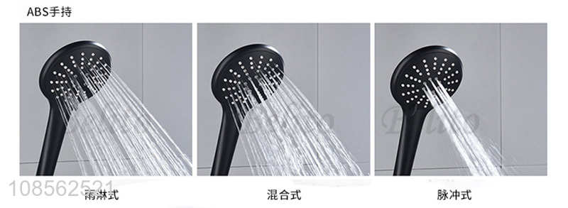 Low price electroplated black round hot and cold shower set
