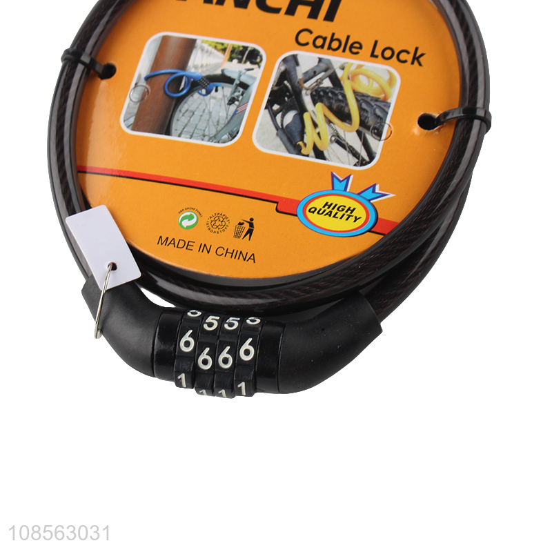 Factory price 4 digital bike cable lock mountain bicycle lock