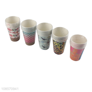 Wholesale 9oz 6pcs paper <em>cup</em> custom logo <em>disposable</em> cups