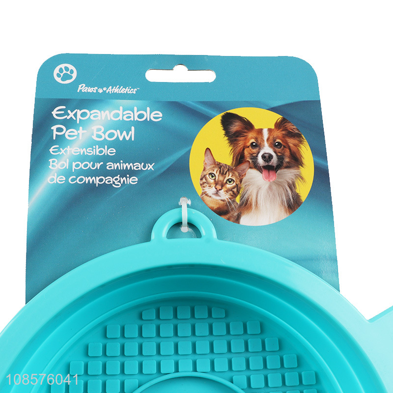 Factory supply expandable silicone travel pet feeding bowl