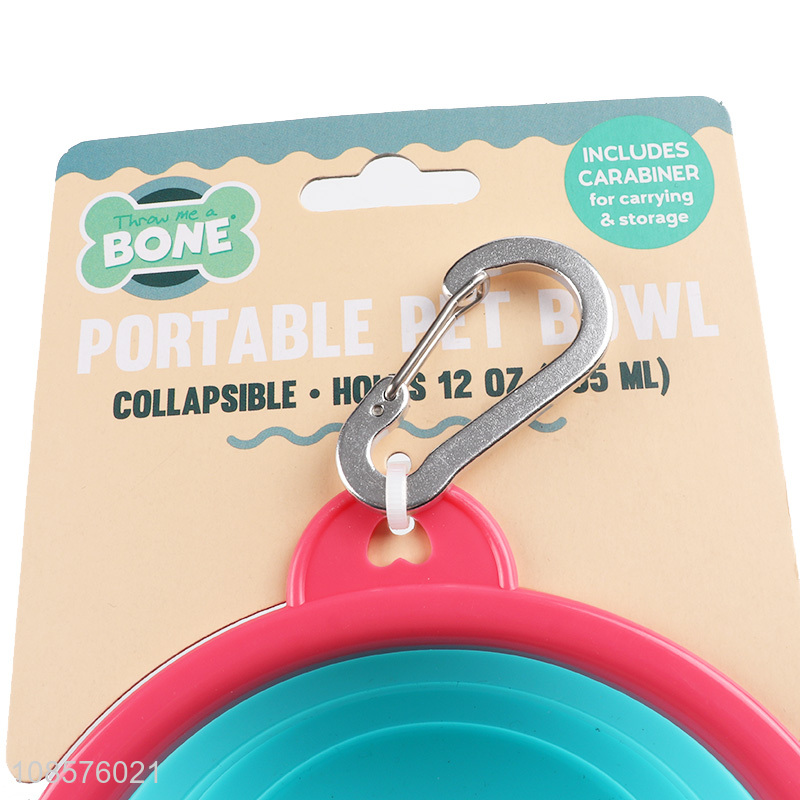 Hot selling round collapsing portable pets bowl wholesale