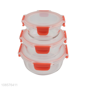 China product 3ps glass <em>meal</em> pre containers bento boxes for adult