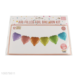 Yiwu market colorful heart shape foil balloon kit for party