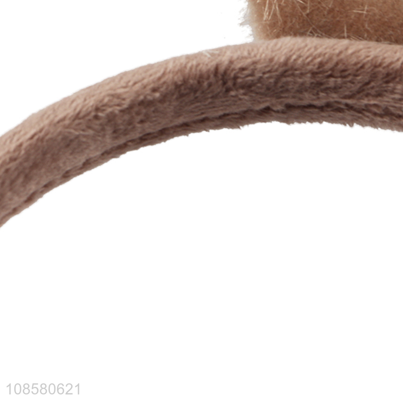 Wholesale cute antler earmuff plush faux fur earmuffs