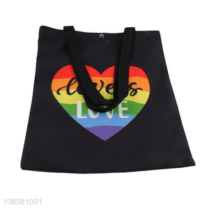 Hot selling rainbow color LGBT polyester handbag wholesale