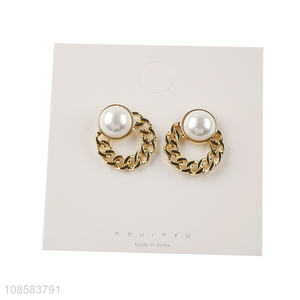 Popular products round ladies pearl <em>earrings</em> ear studs for sale
