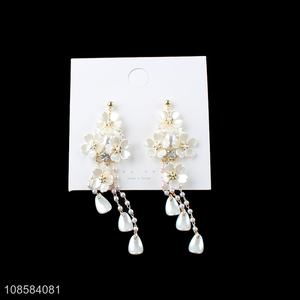Top quality flower tassel drop fashion <em>earrings</em> for ladies
