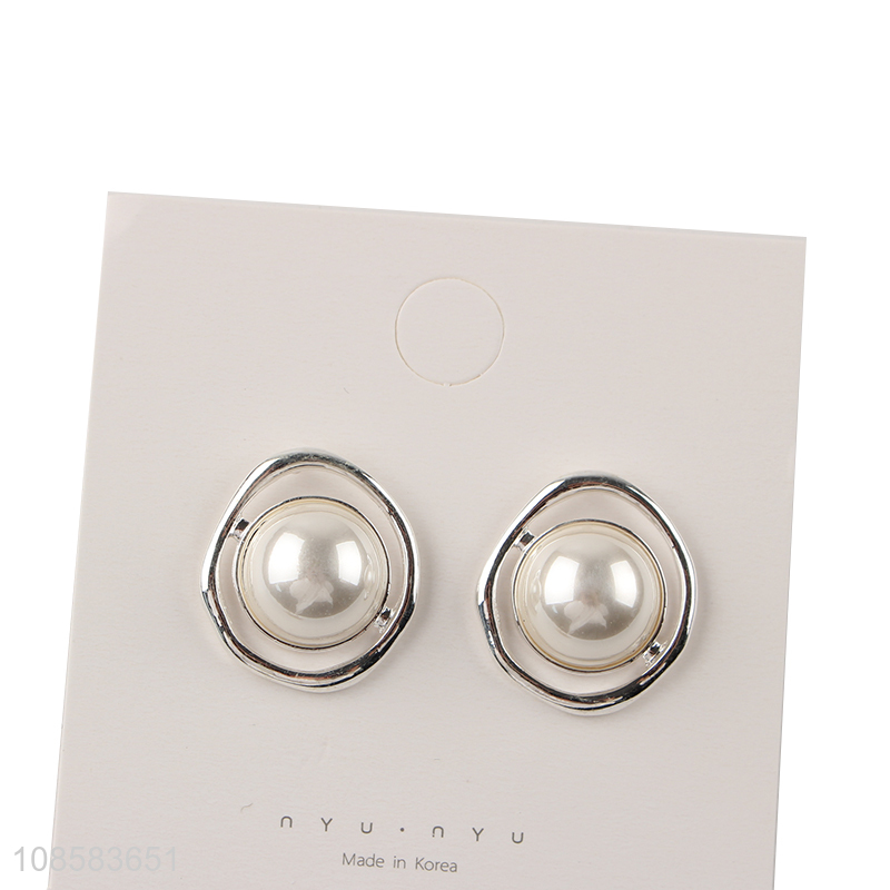 Top selling fashion earrings pearl ear studs for decoration