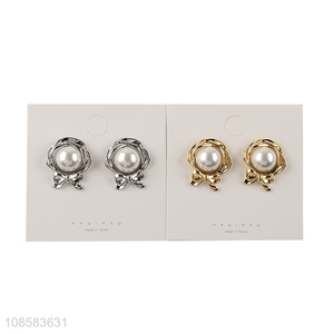 New design women fashion jewelry <em>earrings</em> pearl ear studs