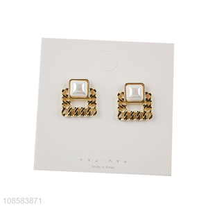 China wholesale <em>fashion</em> pearl earrings ear studs for <em>jewelry</em>
