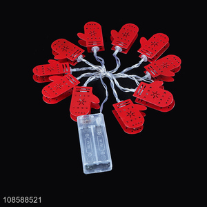 New product holiday lighting AA battery operated red iron glove led string light