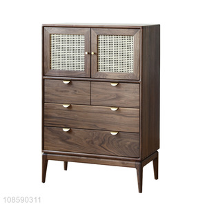 High quality rattan weaving side storage cabinet for living room