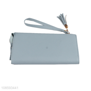 Top selling blue women fashion leather purse wallet wholesale
