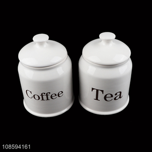 Wholesale custom logo ceramic sealed can tea coffee storage jar