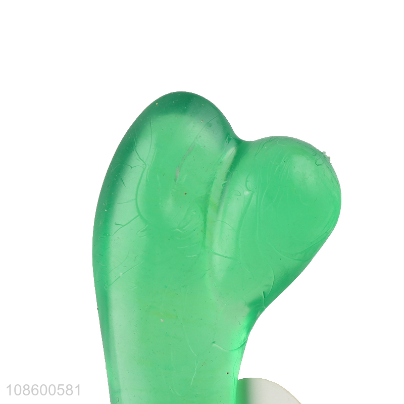Wholesale transparent green bone shape pet toy tpr teething toy