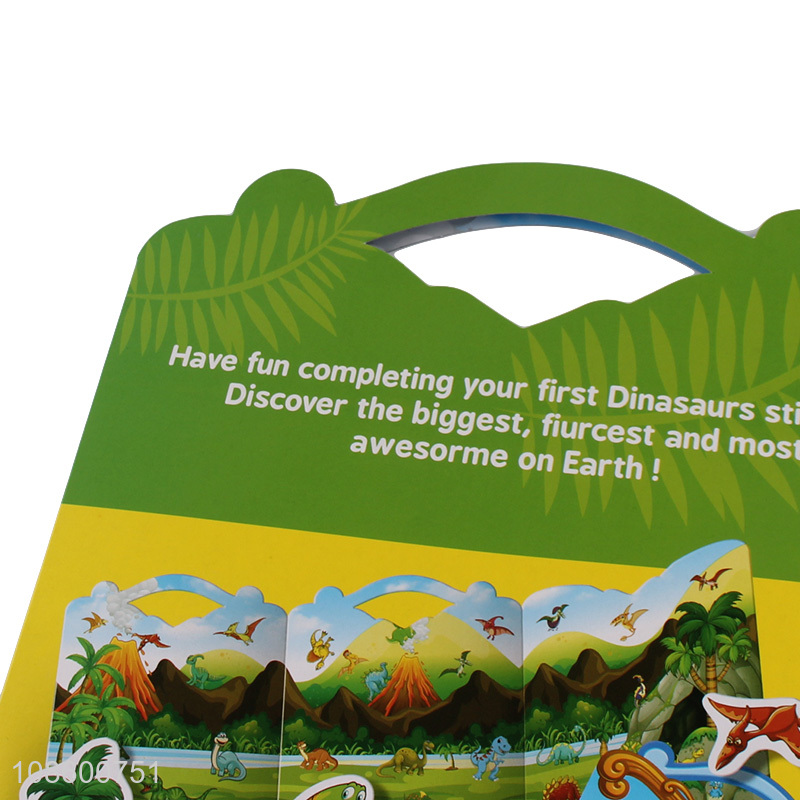 Wholesale reusable sticker book dinosaur sticker book for kids