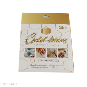 Hot selling 25pieces gold foil powder gold leaf for nail art