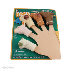 Wholesale educational cartoon animal hand finger puppet toys for kids