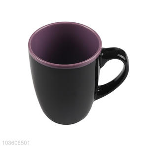 Factory price two-tone ceramic coffee mugs porcelain latte mugs