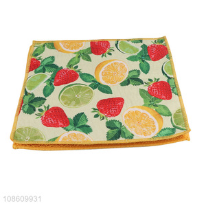 Wholesale 2pcs fruit printed microfiber super absorbent cleaning cloths