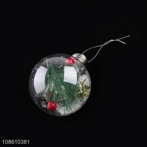 Factory price transparent led light ball hanging ornaments for Christmas