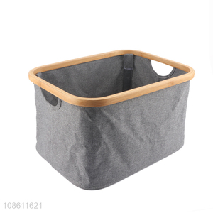 Factory price foldable lidless non-woven storage basket laundry basket