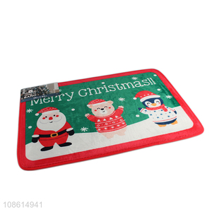 Top quality christmas style flannel mat floor mat for sale