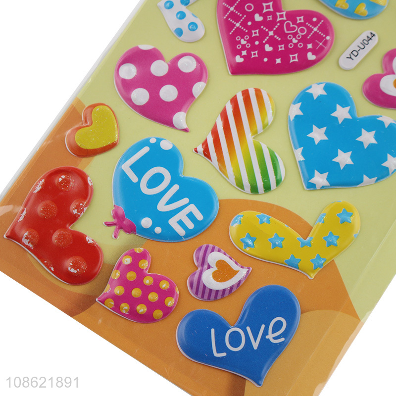 Wholesale 3D heart sticker puffy stickers decorative stickers for kids