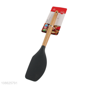 Hot selling non-stick bakeware nylon spatula with wooden handle