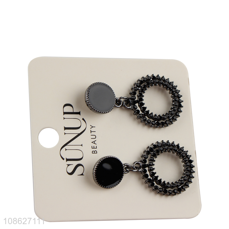 Yiwu market black fashion accessories earrings for women